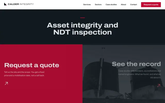 The Calder Integrity site we built